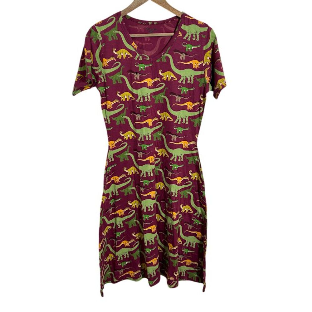 Svaha Dinosaur Dress S Red Organic Cotton Pockets Teacher Stretch